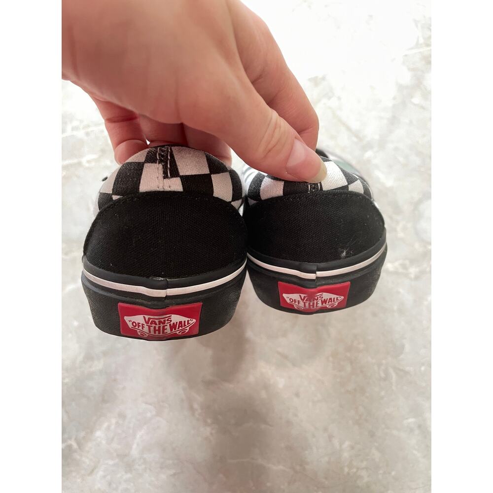 Vans Classic Slip On Sneakers Cactus Checkerboard B&W Womens 6.5 White Black - Picture 5 of 9